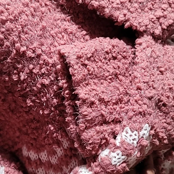 SONOMA XXL Mauve Cowlneck Long Sleeve Fair Isle Sherpa Comfy Cozy Sweater Top - Picture 6 of 13